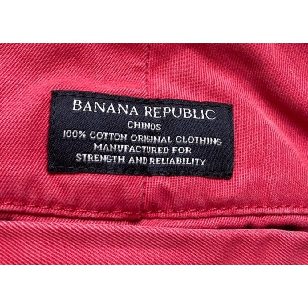 Banana Republic Pale Red Emerson Chino Pants Size 35 x 30 Preppy Casual Career - Picture 4 of 7